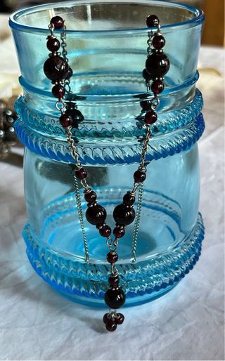 Gargantilla vintage plata y granates
