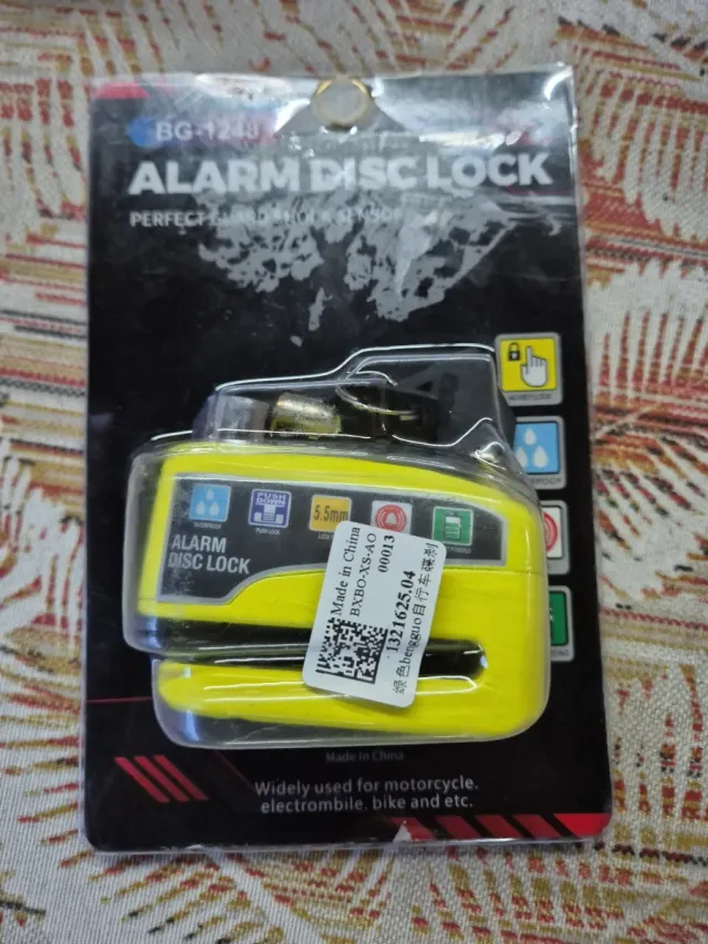 Candado Disco Alarma Moto/Bici BG-1243