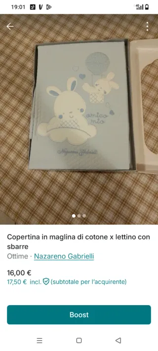 Copertina maglina cotone lettino Nazareno Gabriell