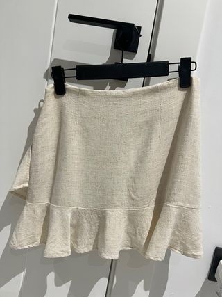 Falda pantalón Stradivarius beige