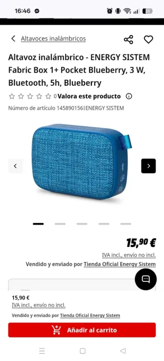 Altavoz Energy Sistem Fabric Box 1+