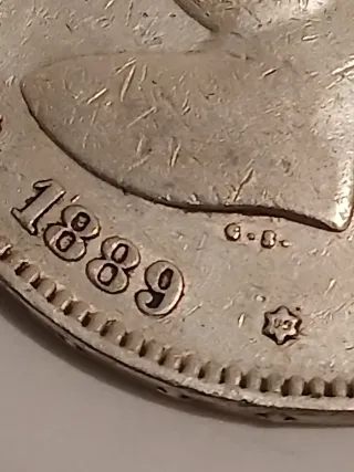 Moneda plata 5 pesetas Alfonso XIII 1889 (*18-89)