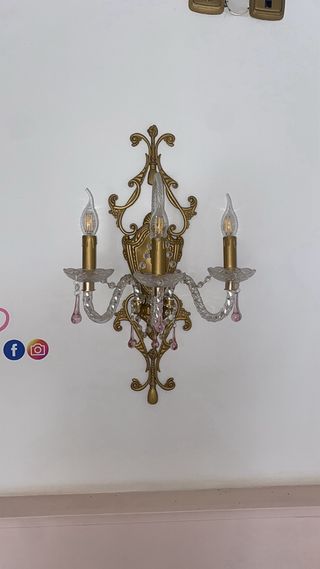 Lámpara Romántica Cristal Rosa