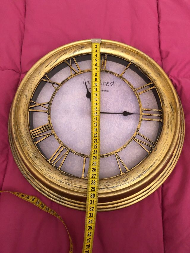 Reloj de Pared Vintage Dorado y Marrón