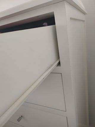 Cassettiera con 6 cassetti in legno bianco