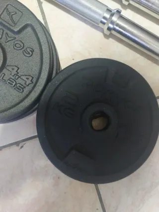 2 Manubr+ pesi 42KG e blocca dischi DOMYOS