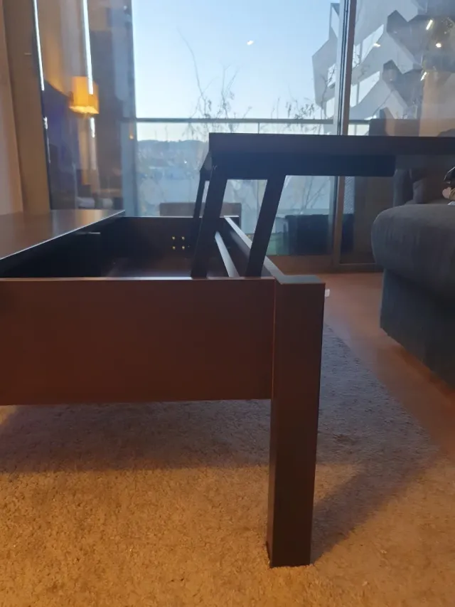 Mesa de salon elevable marrón