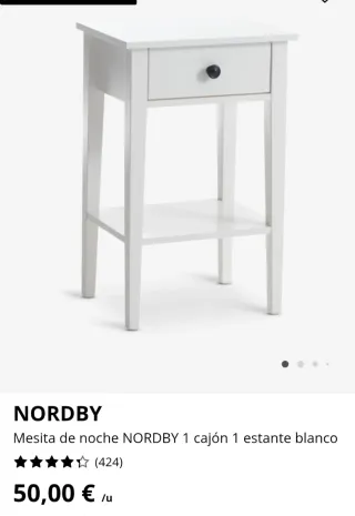 Mesita de noche blanca Ikea