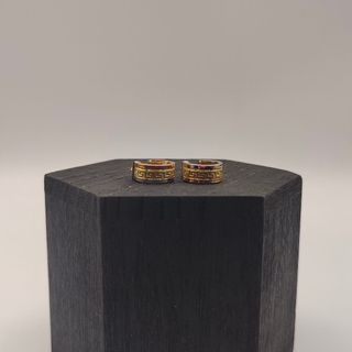 Pendientes Aro Estilo Versace Oro 18k Tricolor