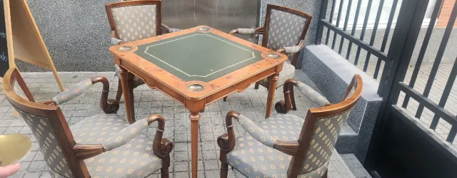 Conjunto Mesa Juego 80x80 + 4 Sillones