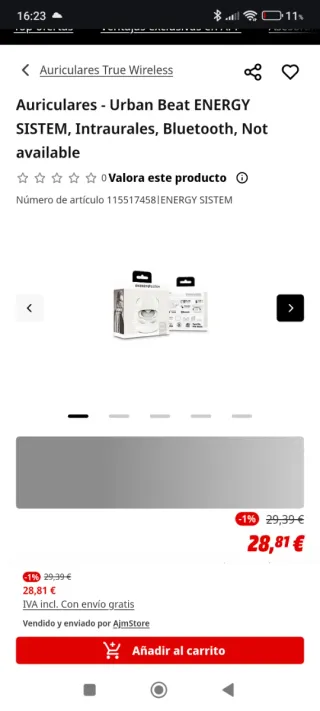 Auriculares Energy Sistem Urban Beat Blancos