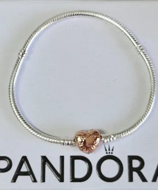 Pulsera Pandora cierre Corazón Rosé 