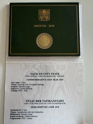 2€ Vaticano 2018 Patrimonio Cultural UNC