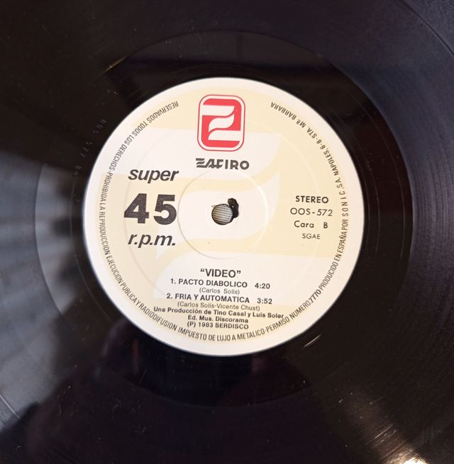 Video, La Noche No Es Para Mi, Vinilo 12",45RPM