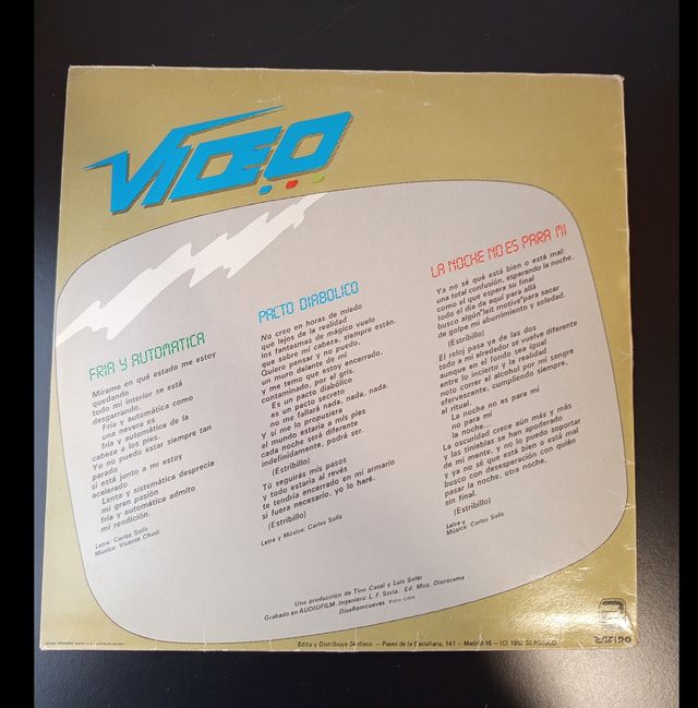 Video, La Noche No Es Para Mi, Vinilo 12",45RPM