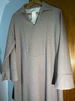Abaya estilo sudadera taupe talla única