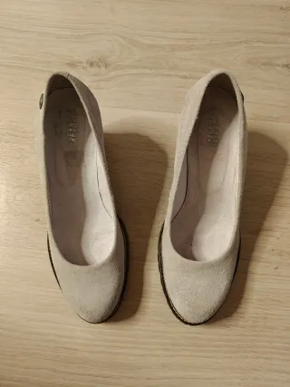 Zapatos de tacón beige/gris mujer