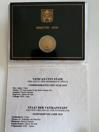 2€ Vaticano 2018 Padre Pio 2018 UNC
