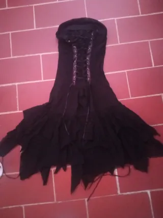 Disfraz gótico negro talla única