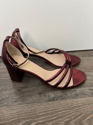 Sandalias Ganzitos Burdeos Talla 41