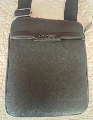 Borsa a tracolla da uomo nera Calvin Klein
