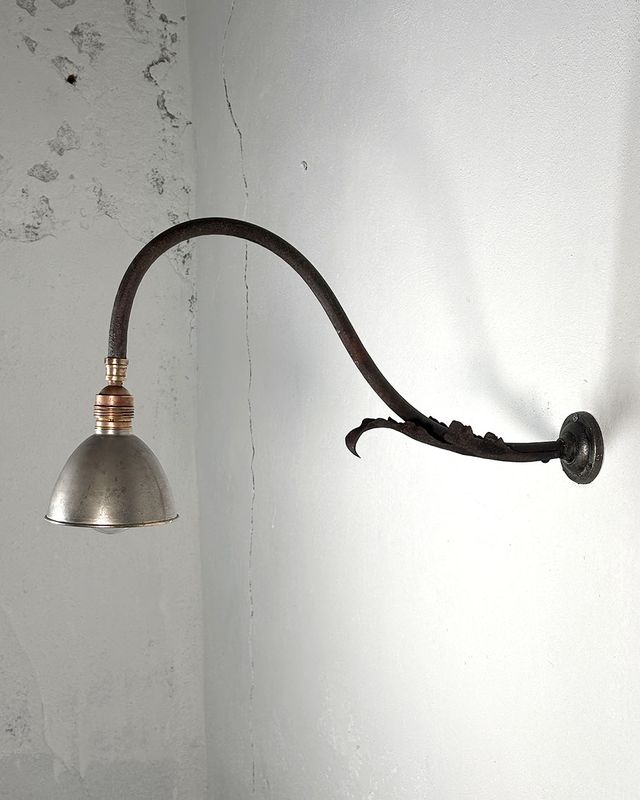 Lampione industriale vintage Art Nouveau primi '90