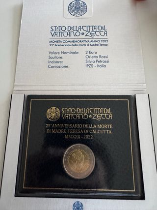 2€ Vaticano Madre Teresa Calcuta 2022 UNC