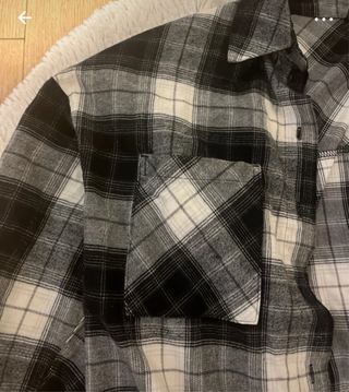 Camisa H&M cuadros blanco y negro