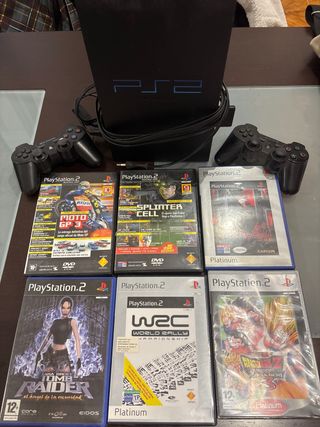 Consola PlayStation 2 Negra + 2 Mandos + 5 Juegos