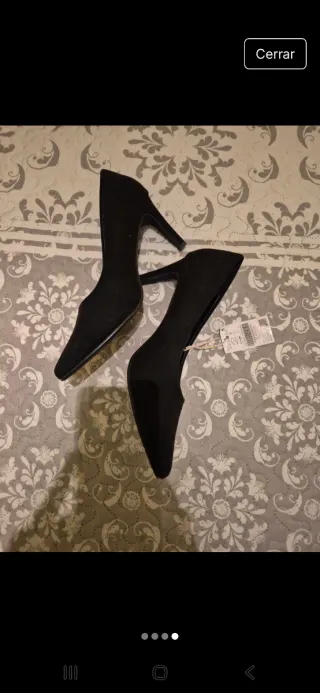 Zapatos negros tacón. Talla 39