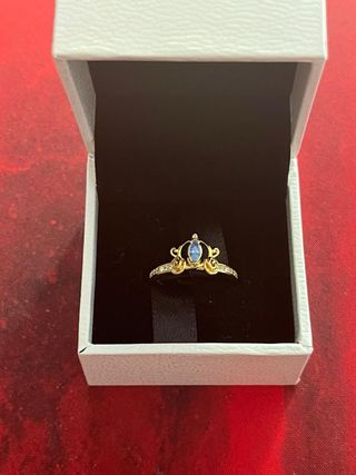 Anillo Disney Cenicienta Azul Dorado