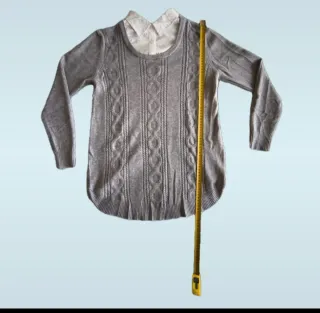 Jersey gris y blanco mujer