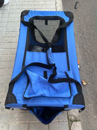 Transportín para perro azul