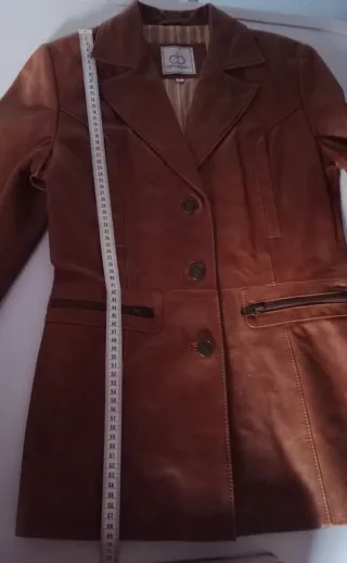Chaqueta Americana Piel Mujer Marrón