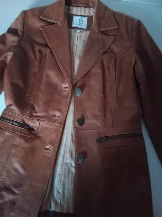 Chaqueta Americana Piel Mujer Marrón