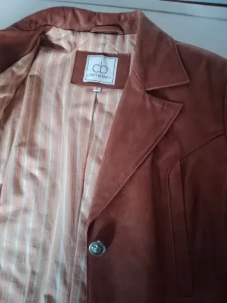 Chaqueta Americana Piel Mujer Marrón