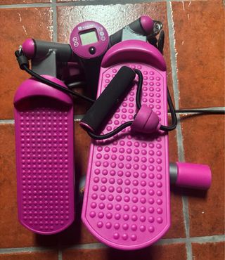 Máquina Step Rosa con Cintas DOMYOS