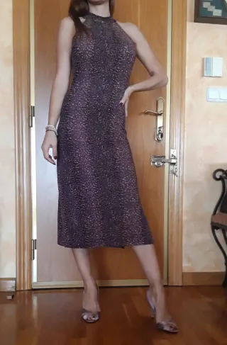 Vestido fiesta metálico M