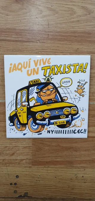 Azulejo Aquí Vive un Taxista