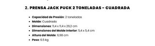 PRENSA MANUAL CILINDRICA 2 TONELADAS JACK PUCK