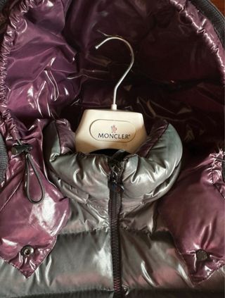 Piumino Moncler Grigio Viola