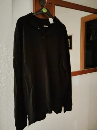 Camiseta Negra Manga Larga Caballero