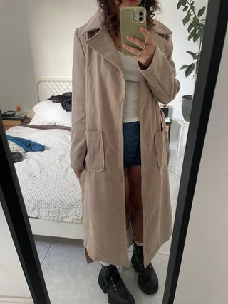 Gabardina larga abrigada