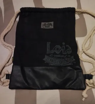 Bolso Saco Lois Jeans Negro y Beige