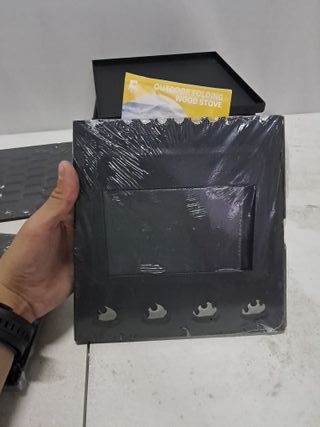 Estufa de Leña Portátil Hierro Fundido Negra