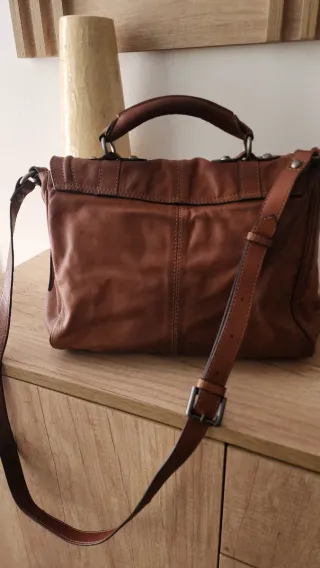 Bolso Piel Clarks Marrón Unisex
