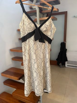 Vestido de fiesta encaje negro y blanco