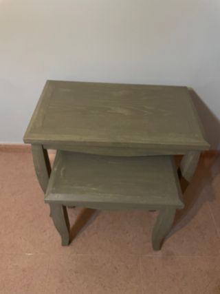 Conjunto 2 mesas auxiliares madera