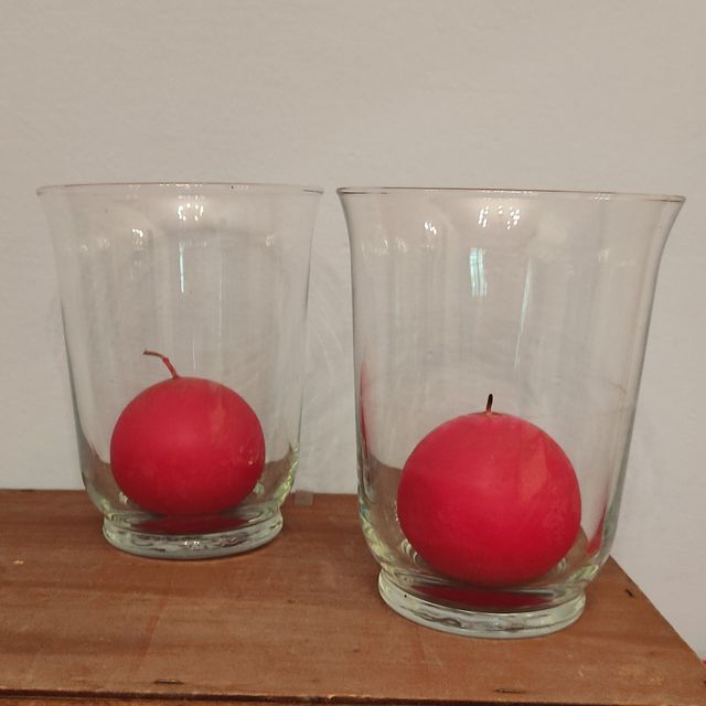 2 Jarrones Portavelas Faroles Cristal