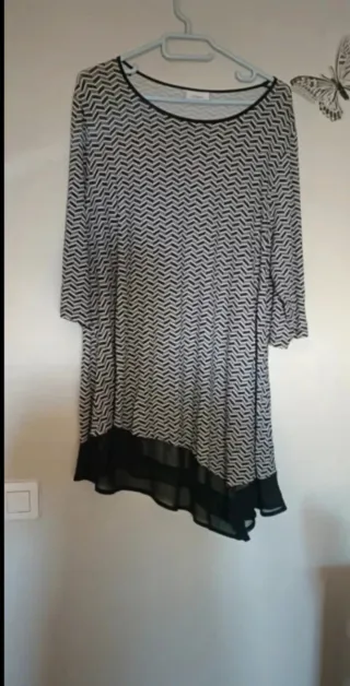 Vestido Chevron Negro y Blanco